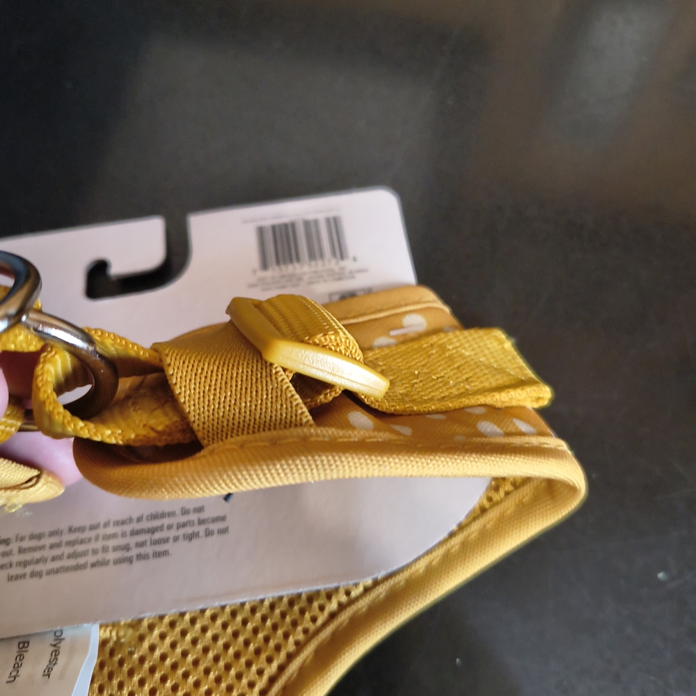 Yellow Polka Dot Small And Medium Dog Harness - Picture 9 of 12